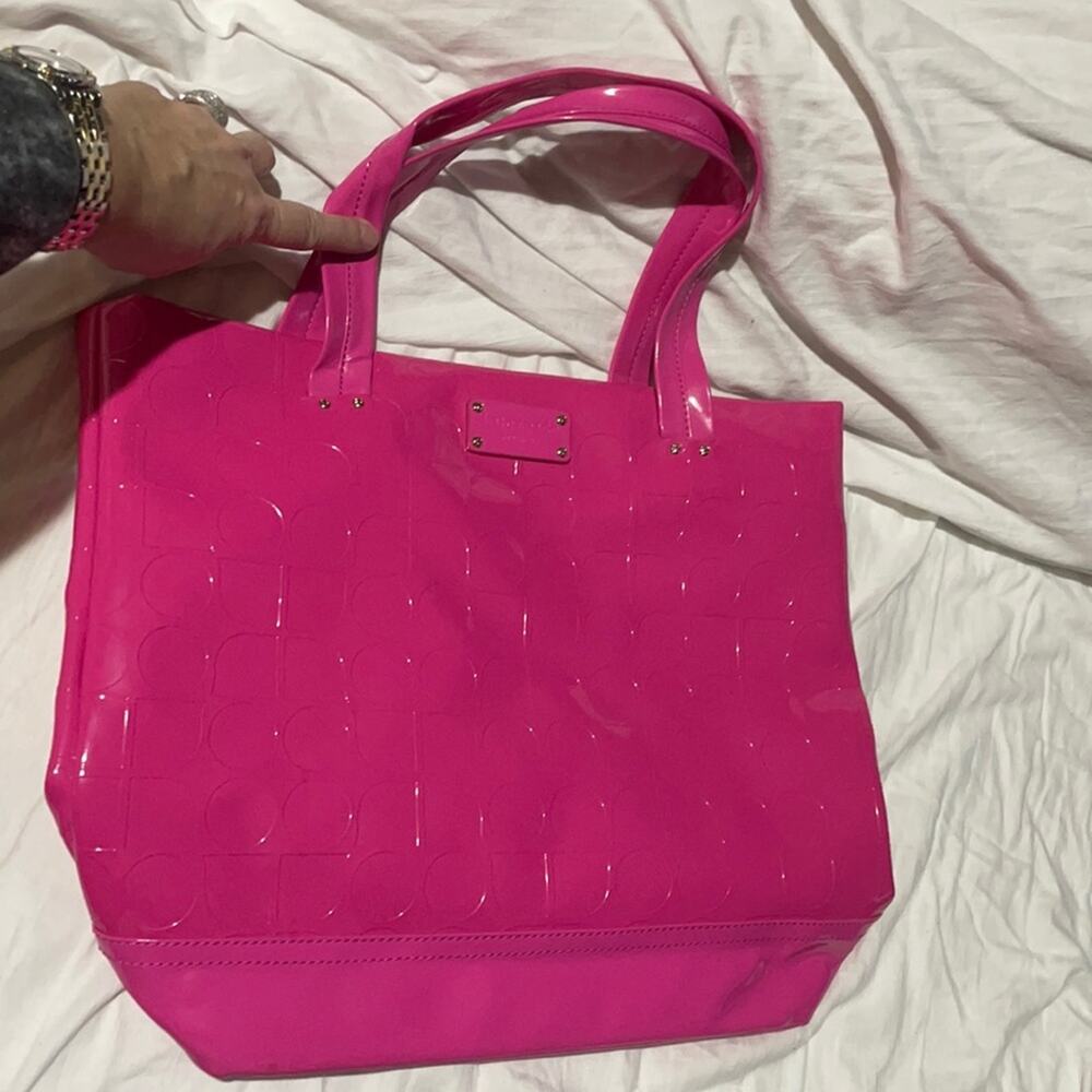 Kate Spade rainy day bags blakely hibiscus hot pink worn once euc wkru0626